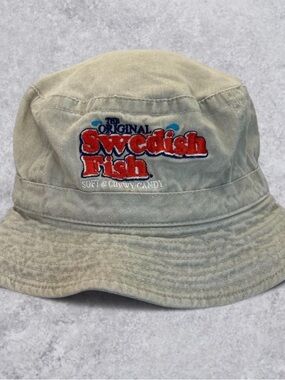 Vintage Swedish Fish Bucket Hat Topper’s L XL 90s Candy Promo Get Hooked
